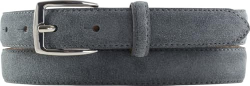 BELTINGER Italienischer Veloursleder-Gürtel, 25 mm breit, Damen, Damengürtel, Hosengürtel, Wildleder, Schließe Silber