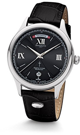 Kronsegler Martin Luther Herren Armbanduhr Automatik Limit. Stahl-Schwarz
