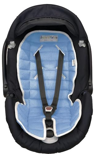 Andy & Helen Gepolsterter Universal-Sitzverkleinerer für Kinderwagen, Hochstuhl und Babyschale, Mehrzweck, Hellblau
