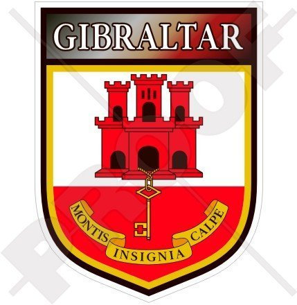 GIBRALTAR Gibraltarisches Schild 100mm Auto & Motorrad Aufkleber, Vinyl Sticker