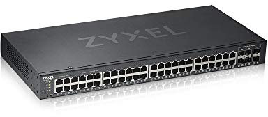 Zyxel 48-port Gigabit Ethernet ad alta potenza ibrida cloud Smart Managed switch | 44 x RJ-45 + 4 x porte RJ-45/SFP + 2 SFP | in a vita limitata (GS1920 – 48 V2)