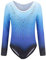 Sinoem Gymnastikanzug Kinder Mädchen Langarm/Ärmellos Turnanzug Ballettröckchen Kleid Trikotanzug Tanz Kleid Gymnastik Training Dancewear Gymnastikbody Blau/Lila/Rosa