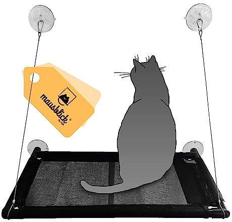 riijk Fenster Katzenhängematte für Katzen bis 23 kg, extra Stabiler Fensterliegeplatz für Katzen | Katzen Fensterliege | Katzenliege Fenster Platz für große Fenster