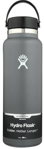 Hydro Flask Bouteille à large goulot avec bouchon flexible – Bouteille d'eau réutilisable en acier inoxydable – Isolation sous vide, passe au lave-vaisselle, sans BPA, non toxique