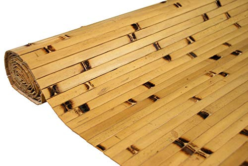 amaZulu Natural Bamboo Wall Panels 4x8 — Burnt Node Tambor Cladding, Rustic Charred Accent, Flexible Accent Wall, Bar Front, Wainscoting & Ceiling Tile, Mesh-Backed, 32 sq ft