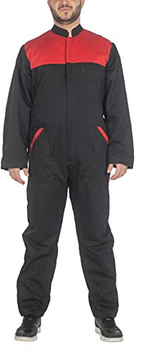 C.B.F. Balducci Group Tuta da Lavoro Multitasche (Nero/Rosso, XL)