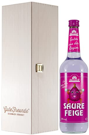 Abtshof Saure Feige-Likör mit Geschenk-Holzkiste
