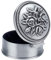 SUNNYCLUE Runde Vintage Schmuckschatulle Schmuckkästchen Geschenk Aufbewahrungsbox Klassisch Klein Mental Mit Blume Europäischer Retro-Stil Ohrring Schatztruhe Organizer Für Frauen Erwachsene Silber