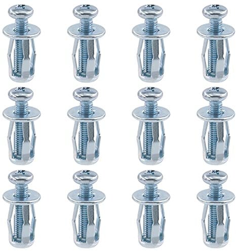 Swpeet 12 pz M5 x 25 Jack Nuts Petalo Dadi di Espansione Dadi Sottili Fissaggi Tasselli con Viti Assemblaggio per Parete Cava, Ferro Linea Linea Uso in Parete Sottile Morbida (M5 x 25)