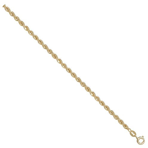 9ct Gold 3mm Rope Chain Necklace 22 Inch Long