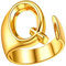 FindChic gold Initial Anfangsbuchstabe Q Ring Offener Buchstabe Ring mit Gravur Damen Herren Ring mit Buchstabe für Geburtstag Muttertag