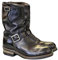 ORANDESIGNE Uomo Stivali Western Stivali da Cowboy Vintage Quadrato Testa Stivali da Lavoro Stivali da Moto B Nero 44