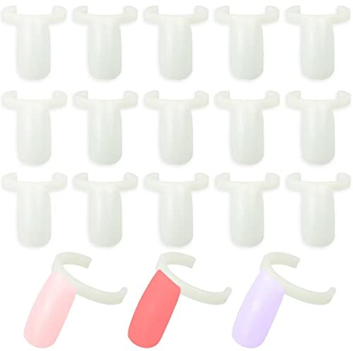 200 Pcs Nail Display Tips, Nail Polish Display Rings, Manicure Art Practice Tool for Polish Practice, Beginners, Natural Color