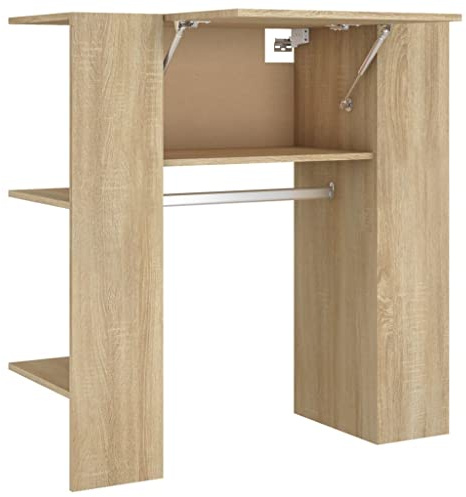 vidaXL Flurschrank, Flurregal mit viel Stauraum, Wandschrank für Schlafzimmer Wohnzimmer Flur, Garderobe Garderobenschrank Kleiderstange, Sonoma-Eiche Holzwerkstoff