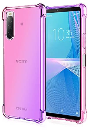 HONLEN Coque pour Smartphone, Compatible with Sony Xperia 10 IV Étui, (6 inches) Transparente Dégradée TPU Silicone Quatre Coins Renfort d'angle Case