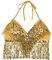 SamHeng Bauchtanz Crop Top, Damen Pailletten Perlen Halter Top BH, Fransen Quaste Bandage Tank Top Strappy Backless Tube BH für Bauchtanz, Latin Dance, Party Club Kostüm
