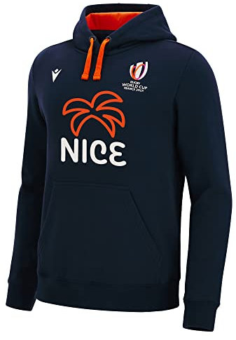 Macron Nice Rugby World Cup 2023 Kapuzenpullover, offizielles Lizenzprodukt, blau, 5XL