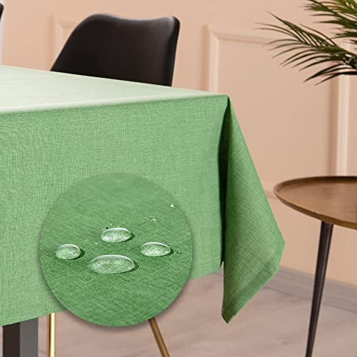 Tischdecke Outdoor Abwaschbar 140x300 Grün Gartentischdecke Tischdecken Wetterfest Wachstuchtischdecke Table Cloth Made in Italy für Den Außenbereich Tischtuch