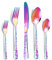 Aoresac Lot de 20 couverts en acier inoxydable poli avec miroir de fleurs comprenant couteau, fourchette, cuillères à café pour cuisine, restaurant, fête