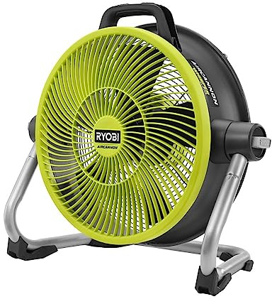 Ryobi ONE+ PCL813B Kabelloser Hybrid-Ventilator, 18 V, Serie WHISPER, 35,6 cm (14 Zoll), nur Werkzeug, Grün