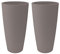 Nicoli Style Vase haut, 36 x 70 cm, intérieur, extérieur, soucoupe amovible (2 pièces, 36 x 70 cm, taupe)