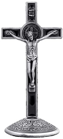 KLOVA Heiliger Tisch für Kreuz Christus auf dem Ständer, christliche Kirche, Relikte, Figuren, katholische antike Heimdekoration, Kreuzfigur