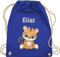 Turnbeutel Rucksack - Tiere - Süßer Tiger Tigers Wildkatze - Unisize - Royalblau - wechselwäsche beutel kita personalisierter stoffbeutel kinder personalisierte geschenke motiv sportbeutel tasche
