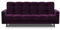 Mars Meble Schlafsofa mit Bettkasten - Dreisitzer 220cm Breit Polstersofa mit Schlaffunktion Nancy BIS, aus Velours Sofa mit Federkern Holzbeine, Stoff: Kronos 03 - lila