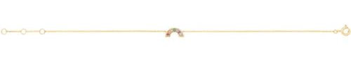 Ellie Rose London BR658 - Bracciale a catena in oro giallo 9 kt, motivo arcobaleno, Oro 9 carati