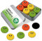 BIROYAL 90 STK. Smiley Magnete Belohnungstafel | Magnete Smiley ø30mm | Kühlschrank Magnet für Whiteboard, Belohnungs Kinder, Tafeln | Starke haftende Flach-Magnet | Lehrer Zubehör | 3 Emoticons