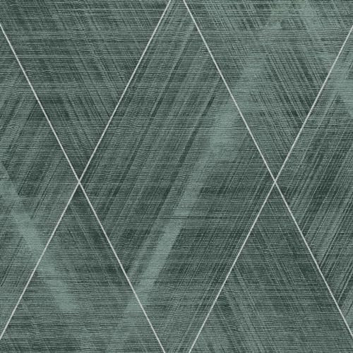 BRICOFLOR Tapete mit Rautenmuster ideal für Wohnzimmer und Esszimmer Geometrische Vliestapete in Dunkelgrün mit Vinyl