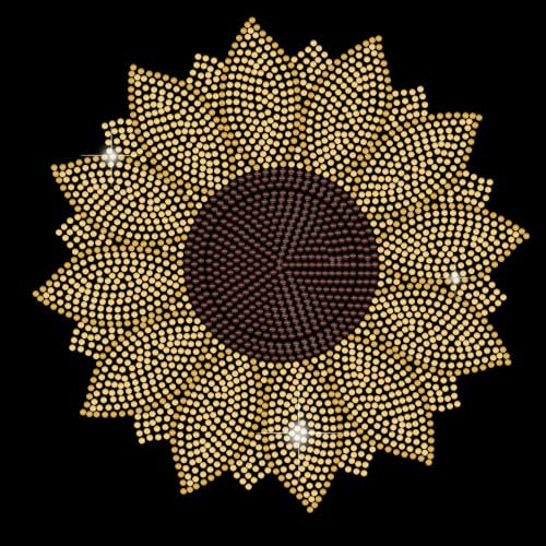 SUPERDANT Sonnenblumen Gänseblümchen Strass Transfer zum Aufbügeln Design Sonnenblumen Strass Hotfix Zum Aufbügeln Flicken Stras Hotfix Transfer Patch DIY Zubehör Für Die Reparatur von Kleidung Jeans