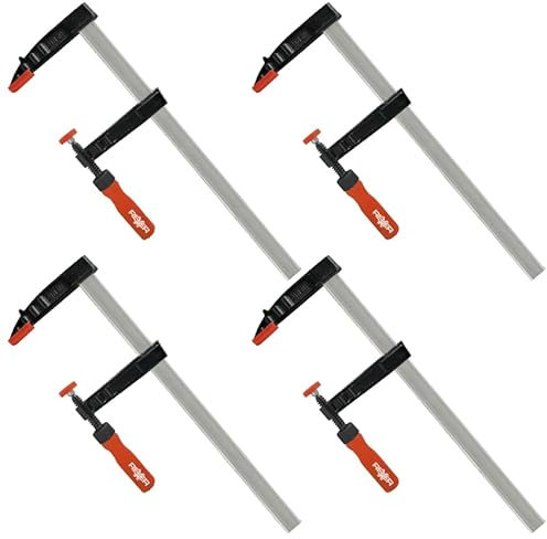 Rexxer Schraubzwingen 50x250 mm (4er Set) - Tischlerklemmen für Holzarbeiten, manuelle Druckregelung für präzises Klemmen, robust & langlebig