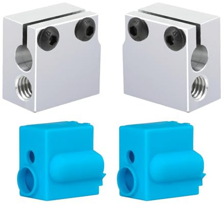 Super Print Vyper Heizblock Updated Aluminium Heating Block,with Silicone Socks for Vyper/Kobra Max/Kobra Plus/Sidewinder X1 X2 3D Printer8/for Volcano V5 Print J-Head Hotend.(2PCS)