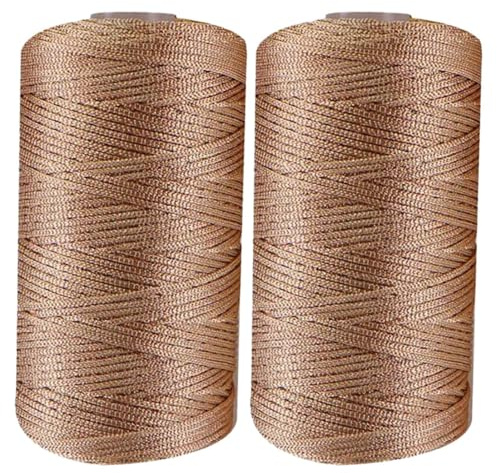 Makramee Kordel 2 x 100g Flach Makramee Schnur Häkelgarn für Handtaschen, Einkaufstaschen, Sonnenhüte, Schuhe, Teppiche, Kunsthandwerk, dekorative Projekte