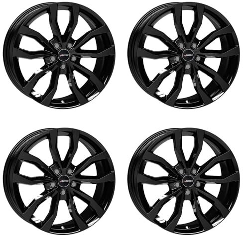 4x AUTEC Felgen Alufelgen UTECA 8.0x18 ET35 5x105 Schwarz kompatibel mit Chevrolet Aveo Trax Cruze