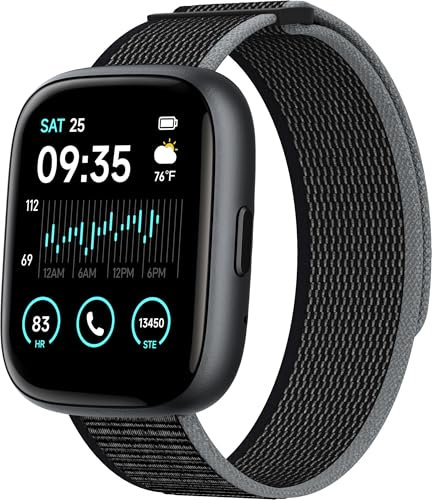 TOOBUR Smart Watch for Women Men, Alexa Built-in, Answer/Make Calls, 1.83 Fitness Tracker Watch with Heart Rate/Sleep Tracker, Pedometer, IP68 Waterproof Smartwatch Compatible Android iOS