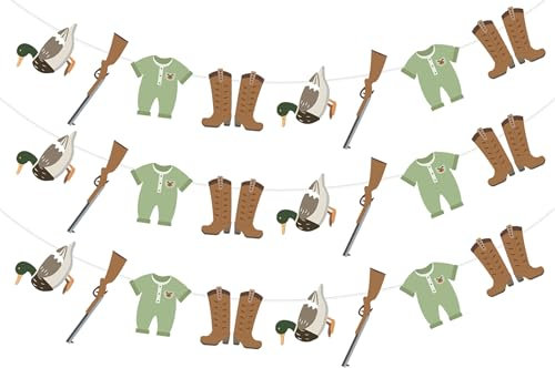 Sursurprise Ente Jagd Baby Dusche Dekorationen, 3PCS Mallard Duck Jagd Banner für die Jagd Baby Dusche Party Supplies