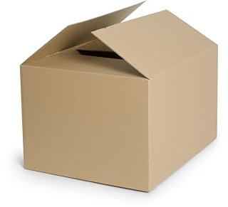 WePack 25 Stück Faltkarton 450x300x100 mm Innenmaß Versandkarton E-commerce Karton 1-Wellig 400G Braun Kartonage Verpackung Postkarton Versandschachtel Paket Päckchen