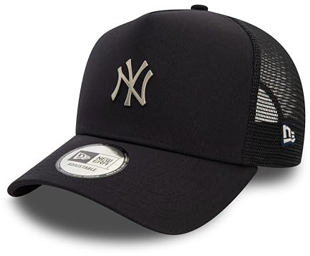 New Era New York Yankees MLB Berretto da Camionista NY Logo in Metallo Cappellino Regolabile Visiera Curva Blu