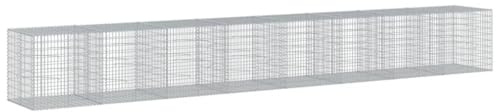 vidaXL Gabion Basket with Cover 800x100x100 cm Galvanised Iron