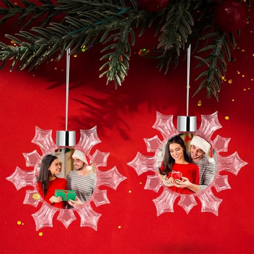 Personalisierte Weihnachtskugeln mit Foto, Christbaumkugel Personalisiert mit Beidseitigem Foto, Weihnachtskugeln Selbst Gestalten, Weihnachtsschmuck Geschenk für Familie und Freund-Polygon
