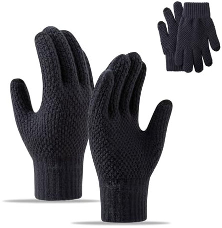GMYIAK Winter Warm Touchscreen Gestrickte Handschuhe,damen herren Verdickte Thermo Handschuhe Zum Laufen,Radfahren und für Outdoor-Aktivitäten Kleine Geschenke für Männer (Cyan)