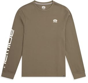 Animal Tomy Mens Cotton Graphic T-Shirt - Stylish, Lightweight & Breathable Long Sleeve Tee - for Spring Summer, Beach, Holiday & Travel Khaki L