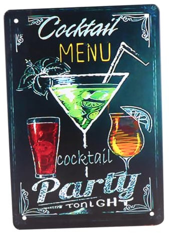 JEWEDECO Vintage Wanddekoration Cocktail- Für Bar Restaurant Und Zuhause Stilvolles Wandposter Für Kreative Gestaltung Und Gemütliche Atmosphäre Cafés Und Esszimmer