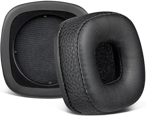 SOULWIT Ricambio Cuscinetti Auricolari per Marshall Major I/II/III/IV/V ANC Bluetooth Wireless/Wired Cuffie, per Major 1/2/3/4/5, Padiglioni Cuffie con Pelle Proteica Più Morbida - Nero