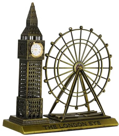 PRETYZOOM Metall-Ornament „Britisches London Und Eye Tower“ – Authentisches Souvenir Dekoratives Desktop-Modell