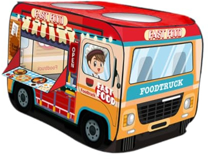 CoudarTitie Spielzelt für Kinder, Foodtruck Spielzelt, Geschenkidee für Kinder, Kinderburg mit Tragetasche für Spiele Im Garten, Spielplatz, Alter 3 5 Jahre