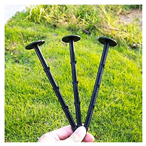 100 Pcs Piquet de Fixation pour Toile de Paillage Tente Jardin Sardines Piquet en Plastique Bordure pour Geotextile Anti Repousse Bache Mauvaise Herbe Agrafes Paillage (Color : Black Size :