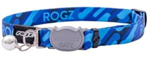 ROGZ Fusion Katzenhalsband mit Sicherheitsschnalle, Geo-Blau